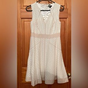 Ann Taylor Cream Sleeveless Dress